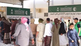 مركز الملك سلمان يوزع بسيئون اضاحي العيد لألف و600 أسره بسيئون