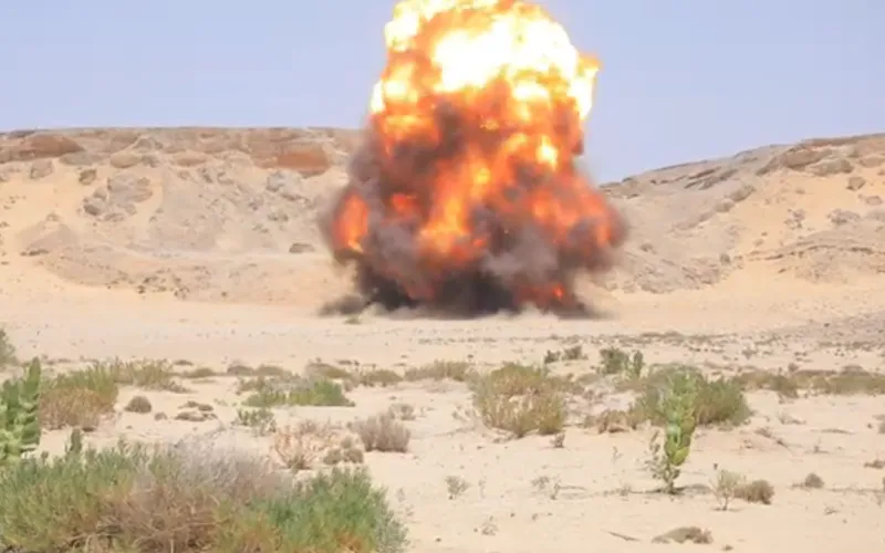 قائد محور الغيضة يشرف على إتلاف 429 لغمًا تالفًا في مديرية حات